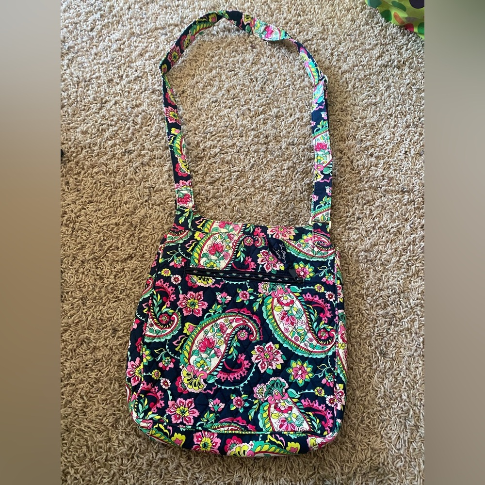 Vera Bradley Floral Patterned Shoulder Bag With Adjustable Strap